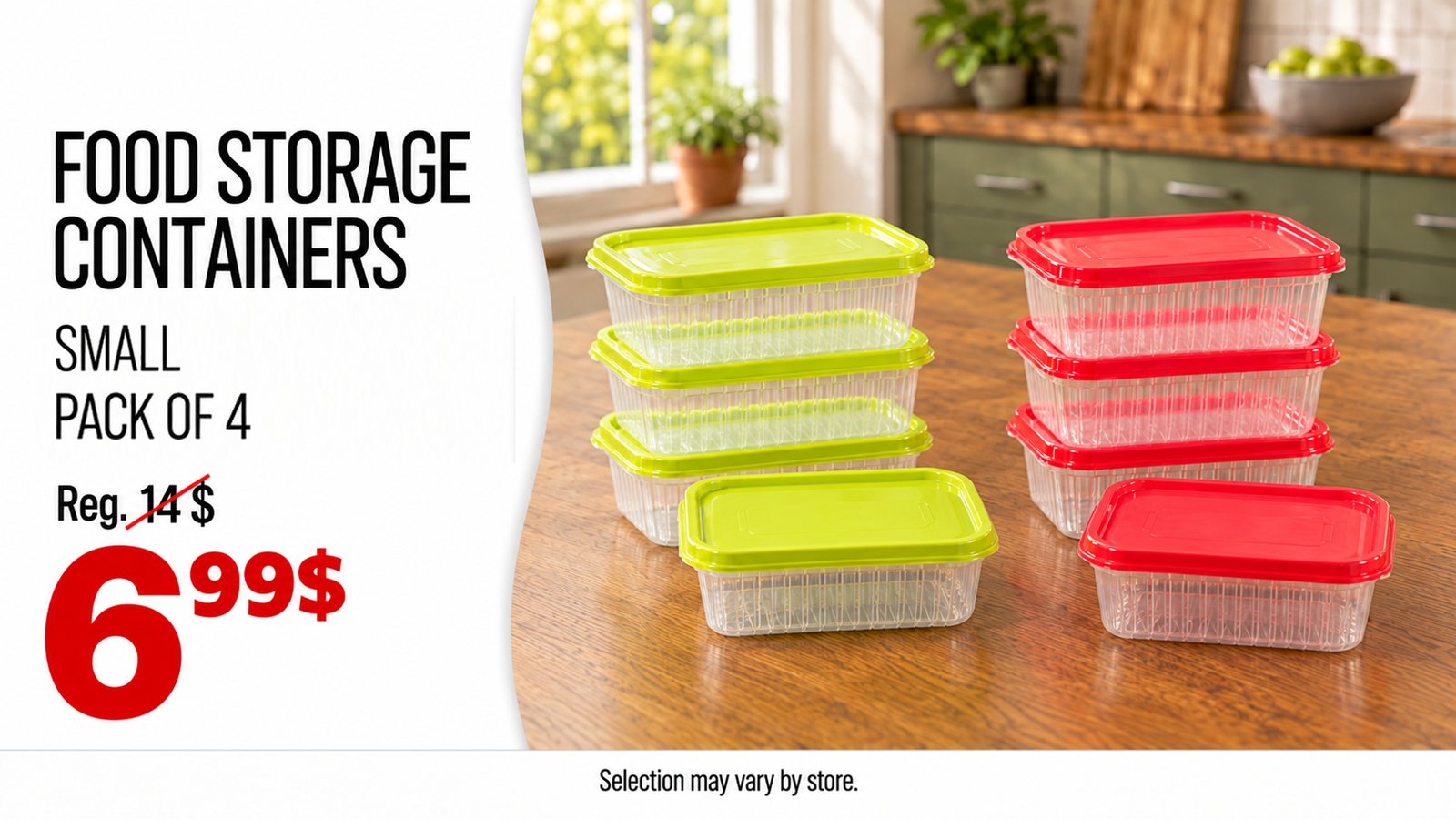 Small food containers, pack of 4, $6.99
