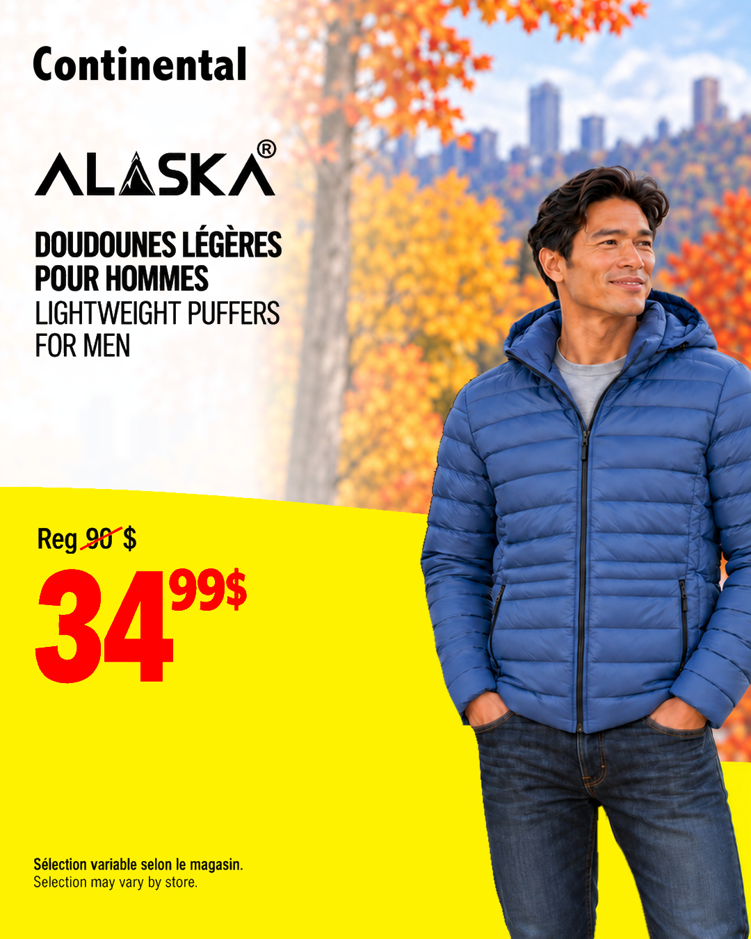 Doudounes légères ALASKA pour hommes à 34,99 $