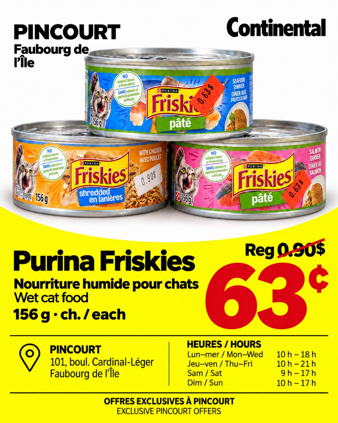 Purina Friskies 156 g, la conserve à 0,63 $